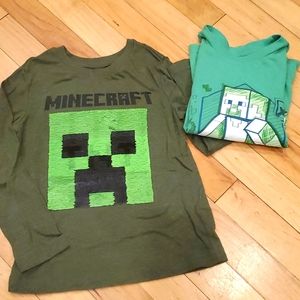 Minecraft set. Dark green, size 4. Light green size 5 and runs small.